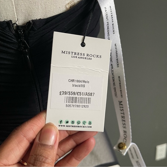 NWT Mistress Rocks One-Shoulder Ruched Mesh Sheer Bodysuit Black Size XS - Picture 6 of 10